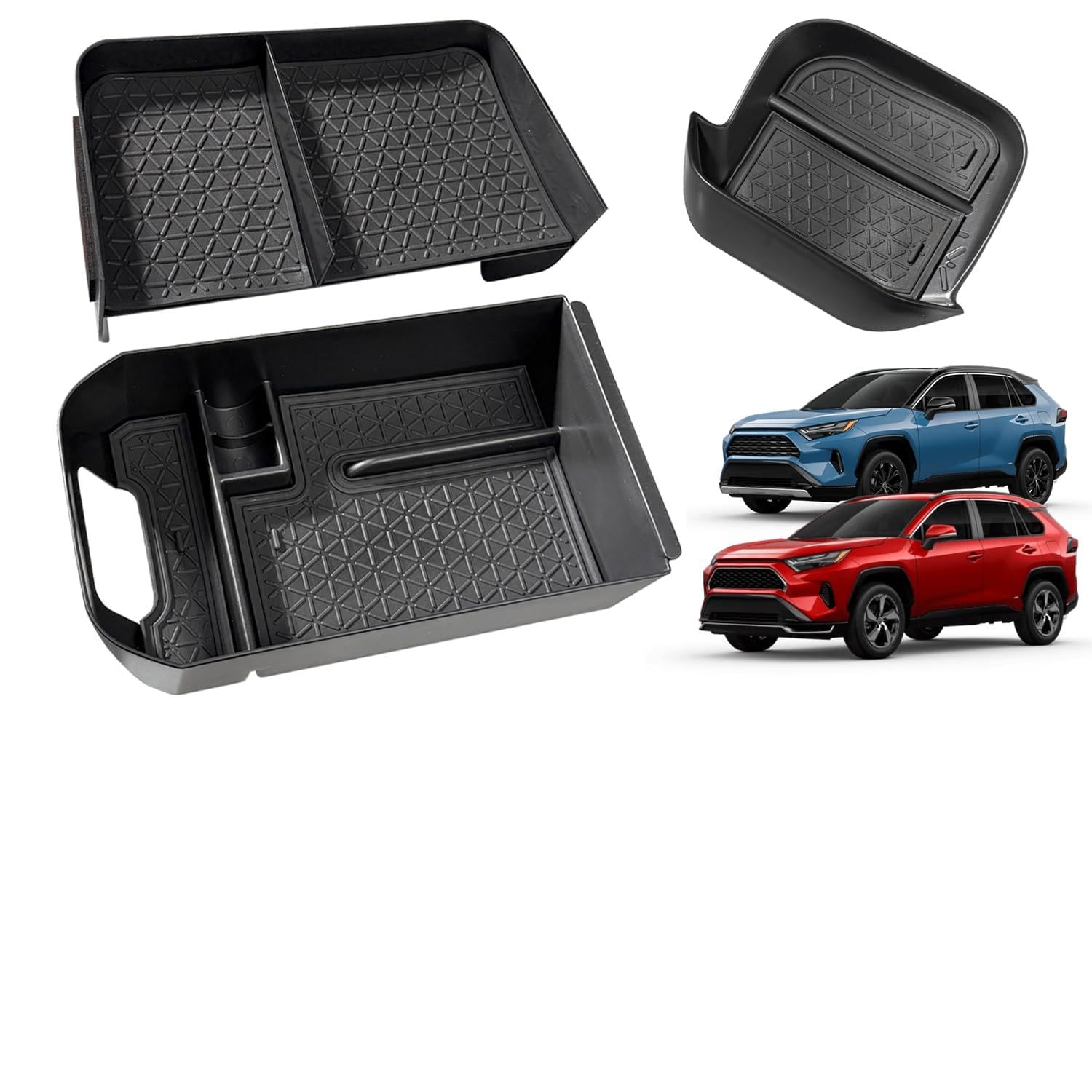 Photo 1 of ***NO MATS**XXCIWP 3pcs 2023 2024 2025 Rav4 Driver Drawer Box & Center Console Storage Tray for 2019 2020 2021 2022-2025 Toyot a Rav4 Center Console Tray Rav4 2024 Accessories Rav4 Armrest Organizer