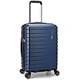 Traveler's Choice Archer Polycarbonate Hardside Spinner Luggage Set, Blue, Carry-On 21-Inch, Tie Down Straps