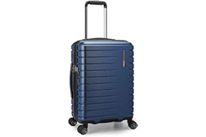 Traveler's Choice Archer Polycarbonate Hardside Spinner Luggage Set, Blue, Carry-On 21-Inch, Tie Down Straps