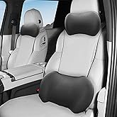 Car Headrest & Lumbar Support Cushion, Car Neck Pillow Kit, Memory Foam Ergonomic Car Headrest and Lumbar Support for Driving Fatigue Relief, Comfort and Support Your Neck and Back, （one Set Black）