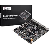 GeeekPi DeskPi Super4C for Raspberry Pi Compute Module 5, Cluster Mini-ITX Board Supporting 4 CM5 modules, 2.5GbE + 1GbE Networking, M.2 NVMe, Including 89W Power Supply