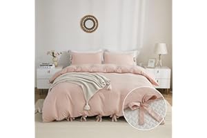 annadaif Pink Duvet Cover Queen (90x90 Inch), 3 Pieces (1 Duvet Cover, 2 Pillowcases) Soft Washed Microfiber Bowknot Bow Tie Duvet Cover Set, Easy Care Bedding Set for Men, Women