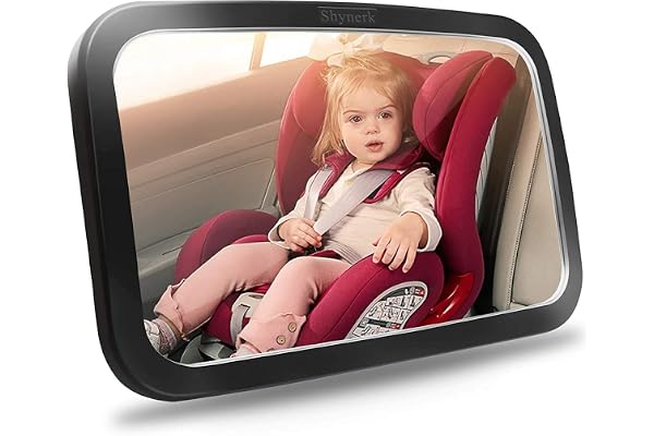 Shynerk Baby Car Mirror, Safety Car Seat Mirror for Rear Facing Infant with Wide Crystal Clear View, Shatterproof, 360° Rotation, Crash Tested and Certified