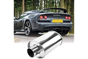 Queencar 2.5' Ultra Quiet Resonator exhaust，Replace Vibrant Performance,Universal Resonator