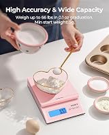 MUNBYN Shipping Scale 66lb/30kg Pink Back-Lit LCD Hold/Tare/PCS Auto Off view 2
