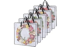 EATHEATY 5 Pack Wreath Storage Bag 26x9 Inch Christmas Wreath Storage Container with Zipper and Handles, Underbed Wreath Storage Organizer for College Clothes Pillow Bedding Christmas Wreath