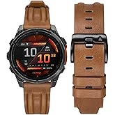 TRUMiRR Band for Garmin Fenix 8 47mm / E / 7/6 Pro / 5 Plus, 22mm Genuine Leather Watchband Quick Fit Strap for Instinct 3 Solar 45mm / Tactix 8 Epix Pro 47mm / Forerunner 965