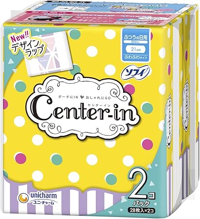 Amazon センターイン ふわふわ ふつうの日用 羽なし 21cm 28枚 2個 生理用ナプキン センターイン ドラッグストア