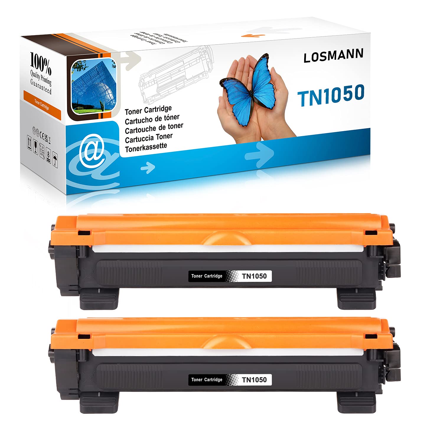 LOSMANN Compatible Toner Cartridge Replacement for Brother TN1050 TN-1050 for Brother DCP-1610W DCP-1510 HL-1210W MFC-1810 HL-1212W HL-1112 HL-1110 MFC-1910W DCP-1612W DCP-1512 (Black,2-Pack)