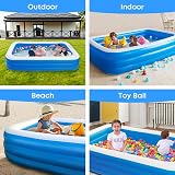 GALAXYER Inflatable Paddling Pool 3 Rings Large Family Rectangular 290x163x50 view 3