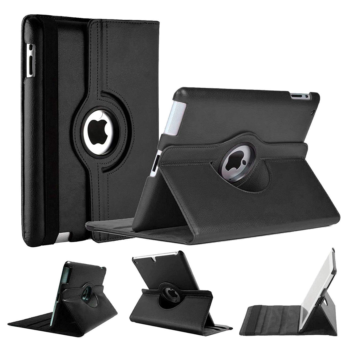 World biz Leather Rotate 360 Stand Case For iPad Air 3 2019 3rd generation and iPad Pro 10.5 2017, Cover with Auto Wake/Sleep A1701/A1709 (Black)