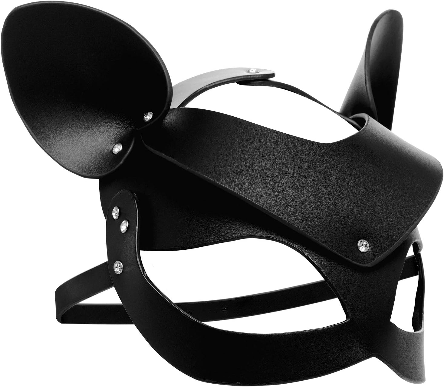 Bad Kitten Leather Cat Mask, Black - Image 4