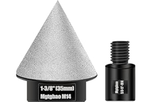 35mm Diamond Beveling Chamfer Bit, 1-3/8" Diamond Countersink Drill Bits with M14 Thread for enlarging, polishing and Bevelli