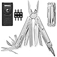 SHALL Multi Tool, 18-in-1 Multitool Pliers, Stainless Steel Multi-tool Pocket Knife w/Screwdriver Bit, Self-locking Multipurpose Tool w/Sheath for Camping Fishing Survival Hunting