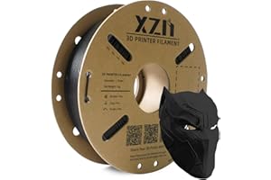 XZN Carbon Fiber PLA Filament 1.75mm 3D Printer Filament Black Reinforced CF PLA 3D Printing Filament 1Kg (2.2lbs), Strong Toughness & Lightweight, Neat Wounded, High Accuracy +/-0.02mm