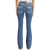 Miss Me Women's Silver Echo Blues Mid Rise Bootcut Jeans with Faux Flap Pockets
