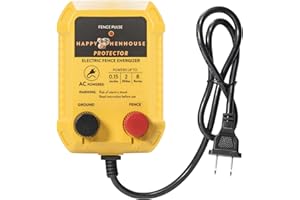 Happy Henhouse Electric Fence Charger - Powerful 110V AC Plug-in Fence Energizer for Chickens, Small Farms & Gardens - Easy Setup Predator Protection for Safer Free-Ranging