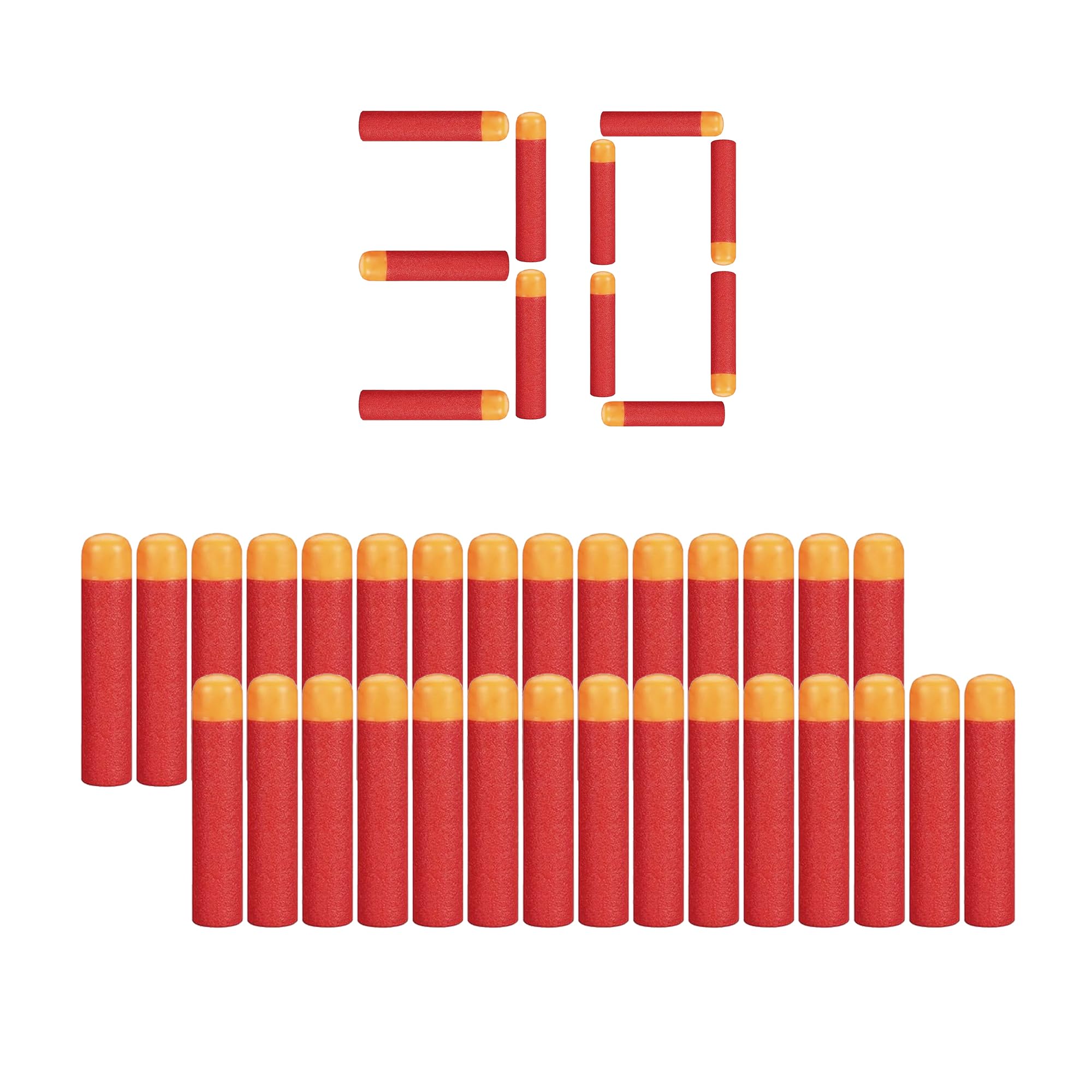 Mega Nerf Refill Bullets Darts - Ammo Pack for Nerf N-strike Elite Series Toy Gun - replacement foam darts for Target Practice (30 Pack)