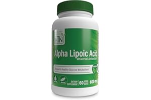 Health Thru Nutrition Alpha Lipoic Acid 600mg per one Capsule | Vegan Certified | Non GMO and Hypoallergenic | Universal Antioxidant | 3rd Party Tested (Pack of 60)