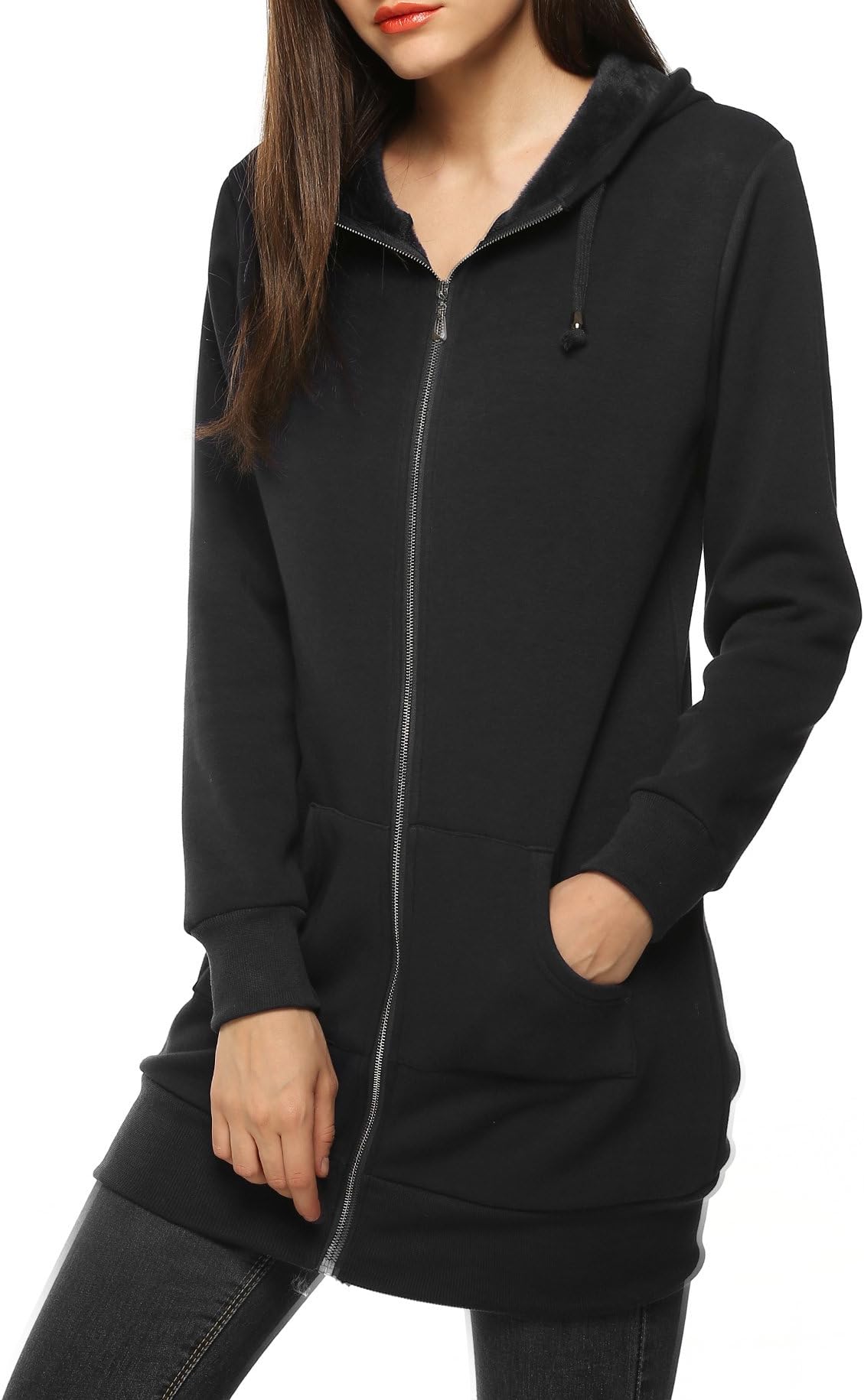 tunic fleece hoodie