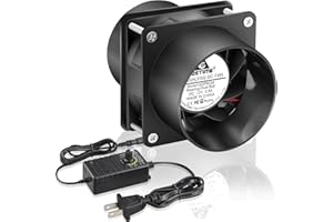 GDSTIME 80mm x 38mm 12V DC Axial Fan with 3 Inch Duct Flanges Variable Speed Controller, 110V 120V AC Powered, Air Exhaust Fume Smoke Extractor Kit for Soldering, 3D Printer Enclosure, Paint Booth