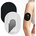 Leng Ke 20 PCS Dexcom G6 Adhesive Patches - Waterproof Patches for Dexcom G6, Pre-Cut Back Paper Strong Stick with No Glue in The Center (Black)