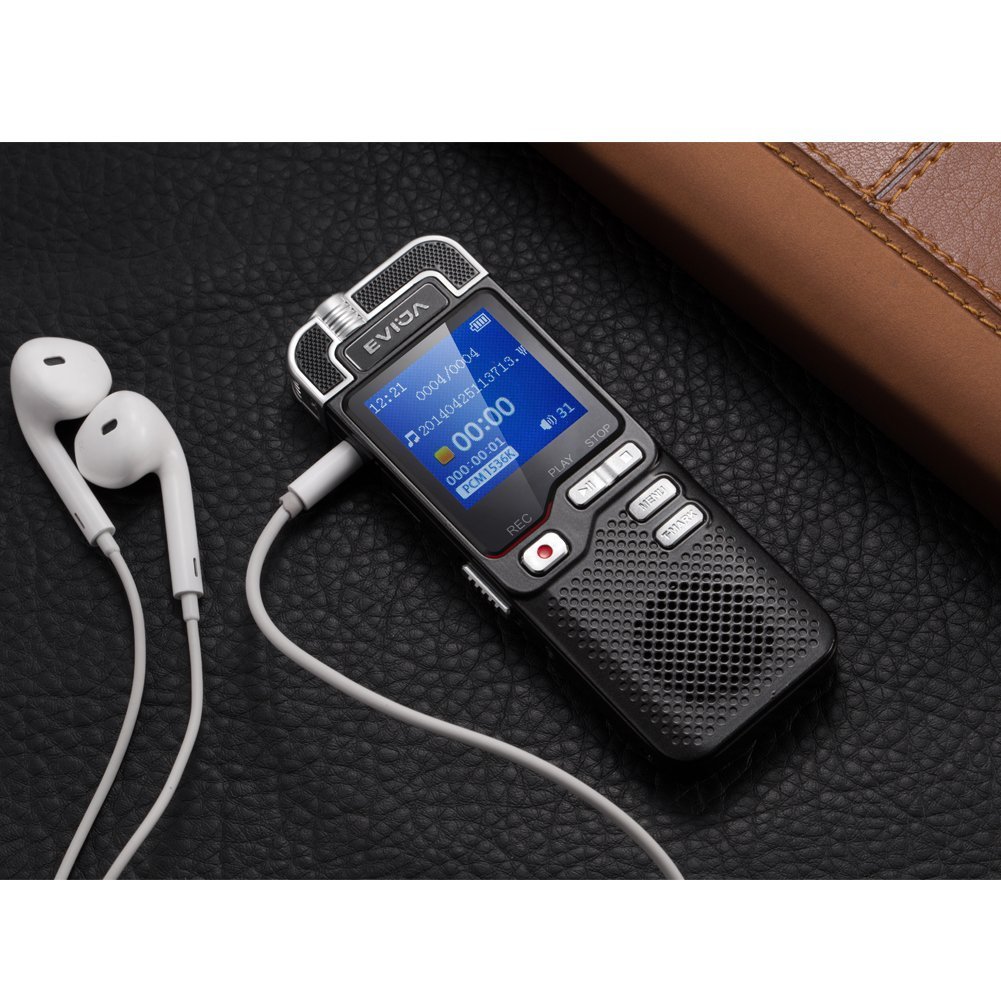 EVIDA Voice Recorder, 8GB 1536Kbps PCM Stereo Voice Activated Recorder