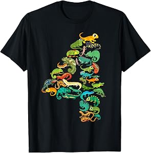 Kids 4th Birthday Reptiles Lizards Themed 4 Year Old Boys T-Shirt