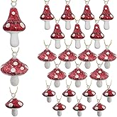 24 Pcs Mushroom Christmas Ornaments Xmas Mushroom Hanging Ornaments Red and White Foam Mushroom Decor for Xmas Wedding Holiday Party Decoration,3 Sizes