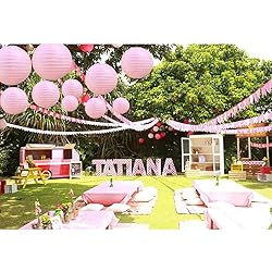BEISHIDA Pink Round Paper Lanterns Hanging