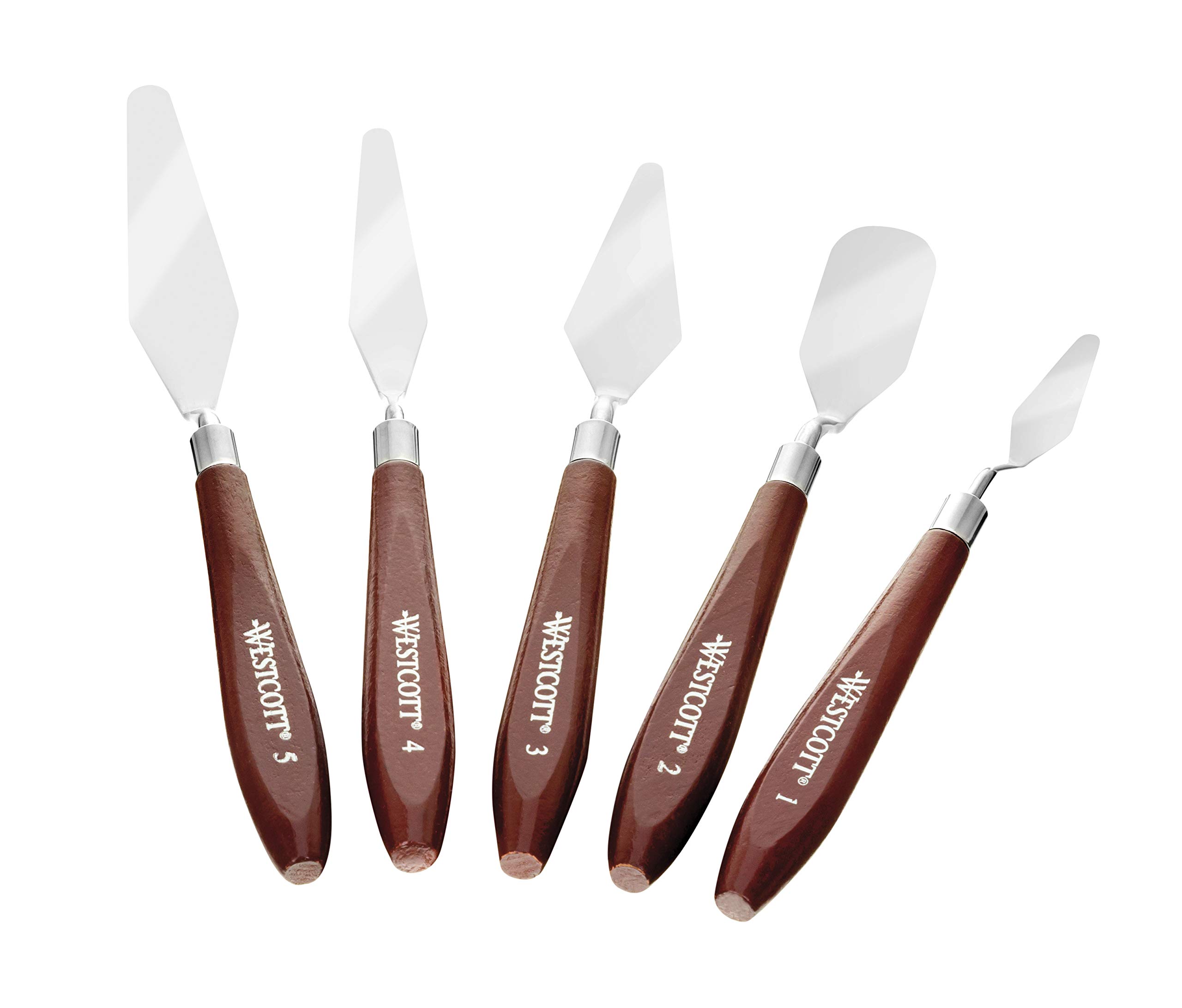 Westcott E-40200 00 Paint Spatula Set, Brown/Silver, 17.5-22.5 cm, 5 5