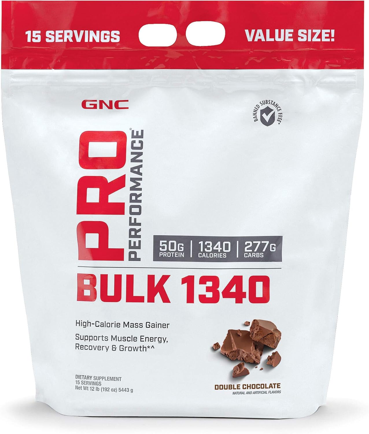 Amazon Com Gnc Pro Performance Bulk 1340 Double Chocolate 12 Lb S Supports Muscle Energy Recovery And Growth Health Personal Care