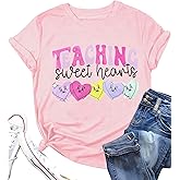 Teacher Valentines Shirts Women: Teaching Sweethearts T Shirt Valentines Gifts for Teacher Short Sleeve Tees Top