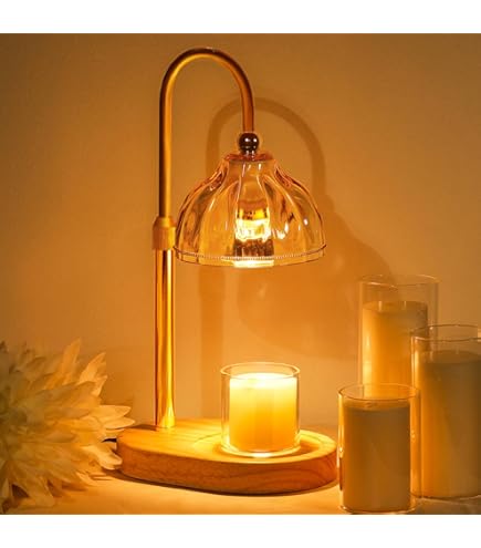 LAYUKI - Lampe Chauffe-bougie Avec Minuterie, Intensité Variable, Hauteur Réglable, Cadeau D'anniversaire Pour Femme Et Maman, Cadeau De Pendaison De Crémaillère, Décoration D'intérieur, Lampe
