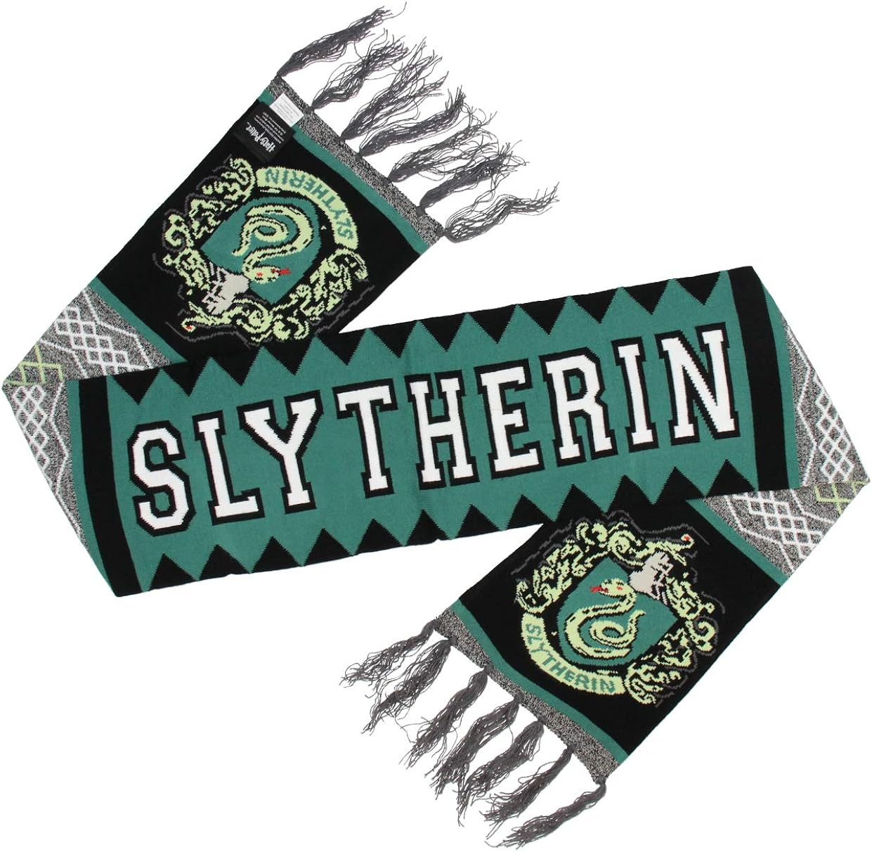 Harry Potter Slytherin House Crest Adult Knit Scarf For Women Men: Clothing