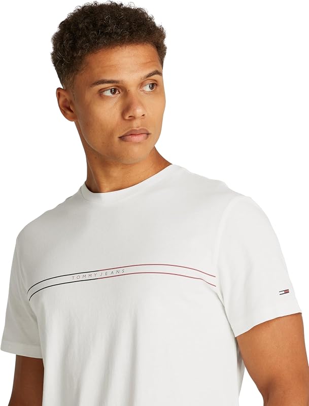 T-Shirt Manches Courtes Homme Slim Entry Graphic Tee en Coton, Blanc (Ecru), XXL