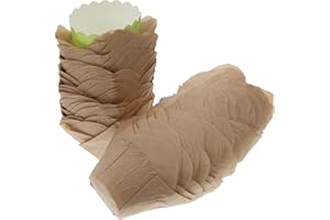 OSOLADY 100pcs Medium Baking Cups Lotus Style Paper Liners for Muffin Cupcake Baking