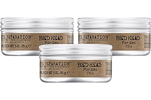 TIGI Bed Head for Men Matte Separation Workable Wax - Use for Strong Hold - For Men's Hairstyles - Use on Damp or Dry Hair - Premium Strong Hold Hair Wax - 3 oz (3 Pack)