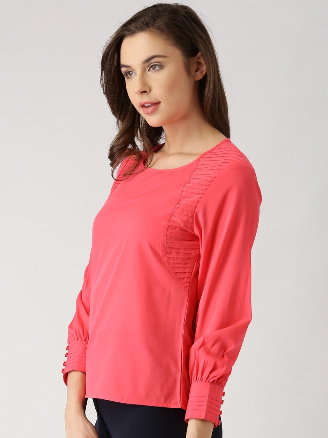 marie claire women's top (mc397--xl, pink, x-large)