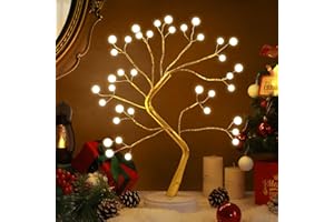Jcocylse 18" Lighted Birch Tree for Christmas Decor, Artificial Christmas Tree with 36 LED Lights, Tabletop Tree Fairy Lamp Christmas Trees with Lights for Christmas Decorations Indoor Home Decor