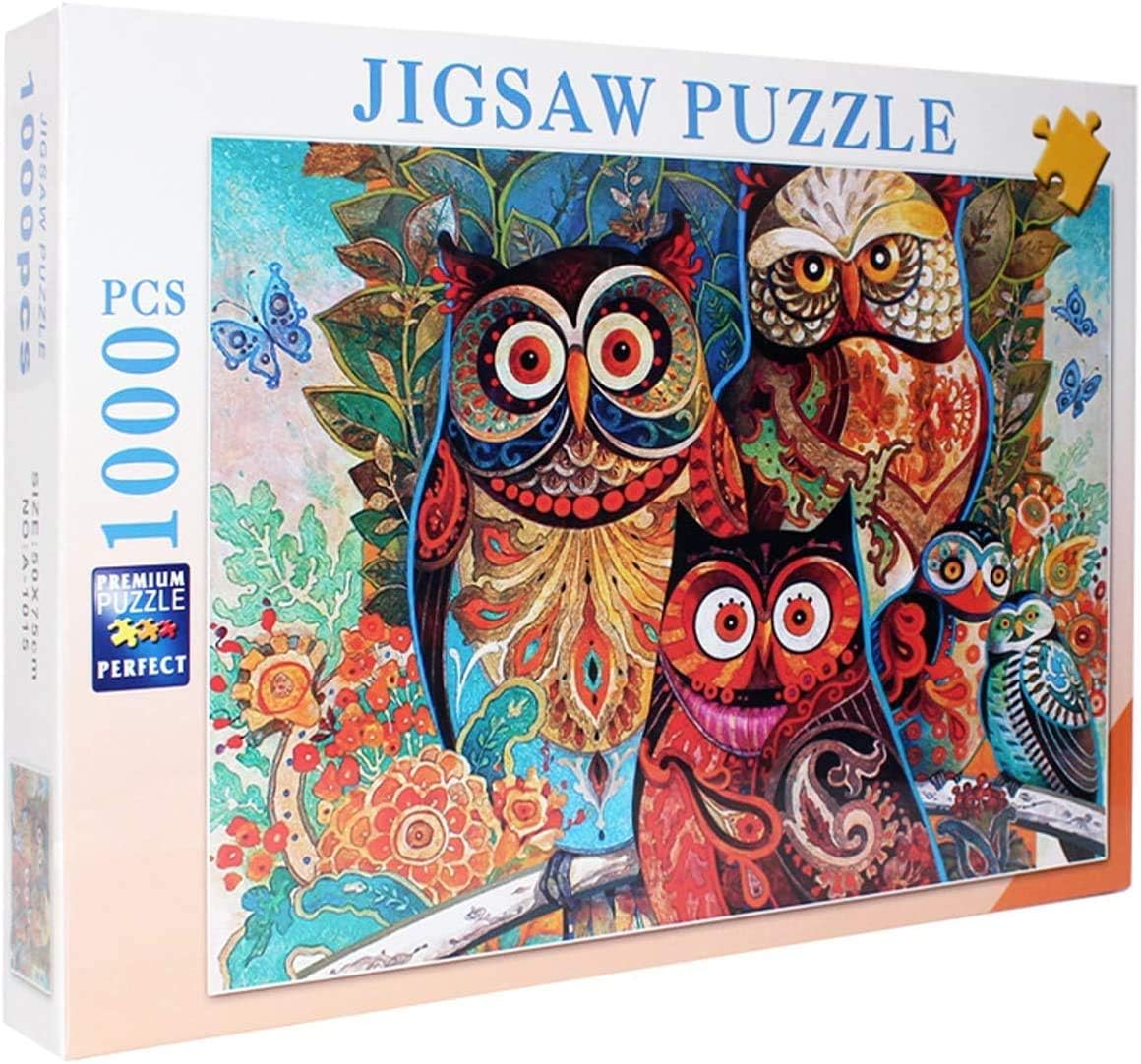 1000 Pieces Sights Views Jigsaw Puzzles for Adults, Puzzle Sets for Family, Cardboard Puzzles, Educational Games, Brain Challenge Puzzle for Kids Childrens (owl)