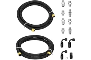 PUZAU AN6 Power Steering Pump Hose Fitting Kit Return Tank for Pump Mounted Reservoir Power Steering Line Kit Compatible with LS Swap LS1 LS3