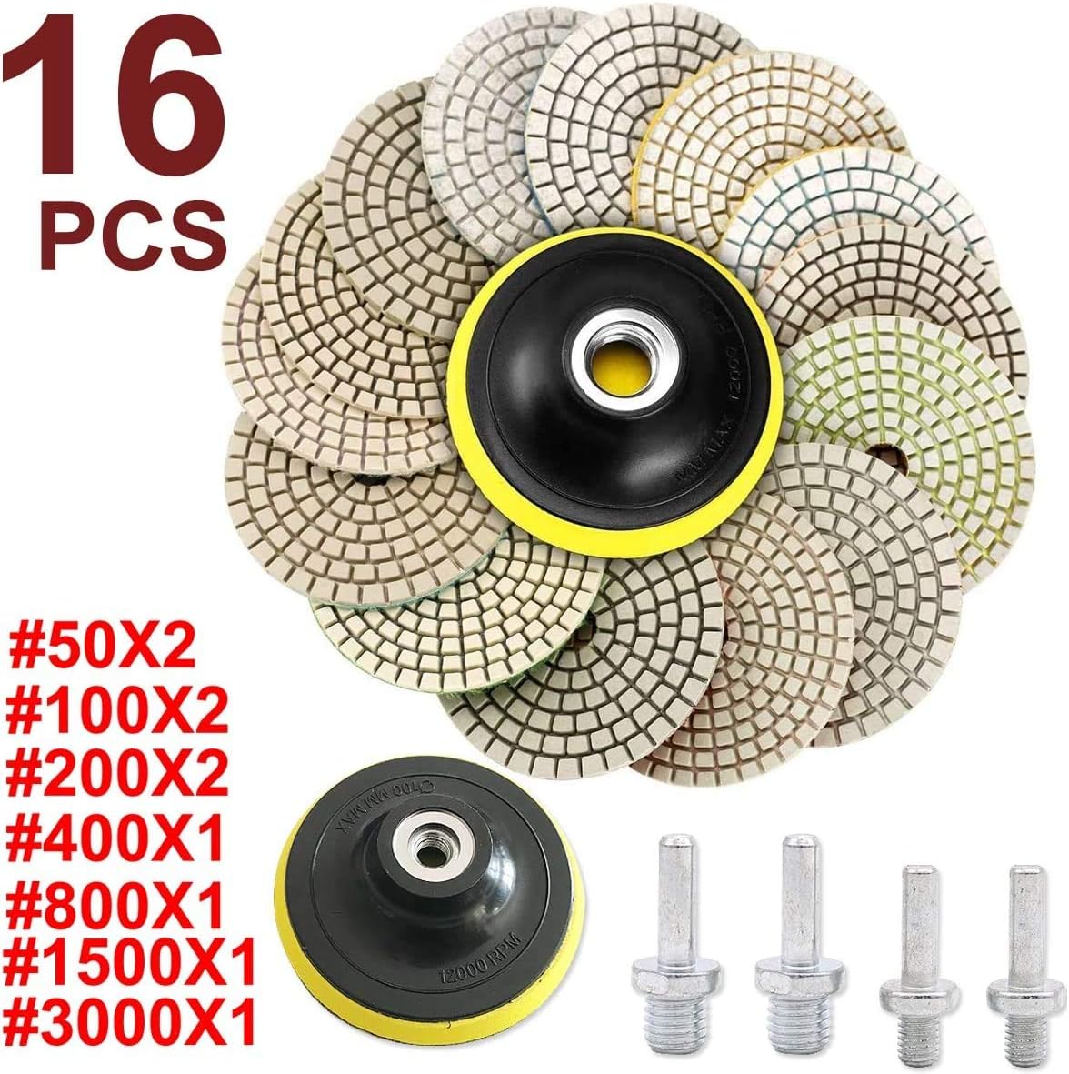 Diamond Wet Polishing Pads Polisher Wheel disc,Universal M10 Thread Backing Pad - Image 3