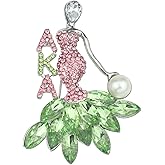 Rhinestone Sorority Gift for Women Greek Sorority Brooch Pin Paraphernalia Gifts Pink & Green Jewelry Sisterhood Graduation Gift