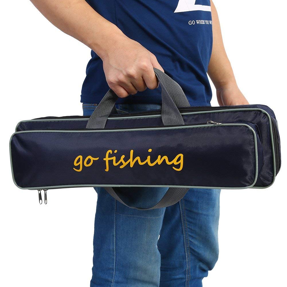 Fishing Rod Case Carrier Storage Bag, Portable Waterproof Fishing Rod Pole Reel Bag Case Storage Bags Box Carry Holder Tackle Bag Backpack with Adjustable Strap Replacement for Travel