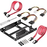 Inateck 2x 2.5 Inch SSD to 3.5 Inch Internal Hard Disk Drive Mounting Kit Bracket (SATA Data Cables and Power Cables included) (ST1002S)