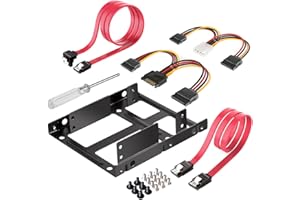 Inateck ST1002S 2"x2.5" SSD to 3.5" Internal Hard Disk Drive Mounting Kit Bracket (SATA Data and Power Cables Included)