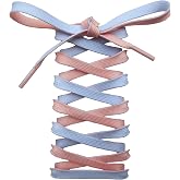 Xeahung Shoe Laces for Sneakers Shoelaces for Tennis Shoes Strings Athletic Shoelaces White Running Shoe Laces Boots Strings (Orange &amp; Purple, 55 Inch)