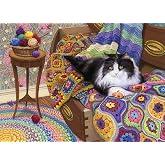 Cobble Hill 1000 Piece Puzzle - Comfy Cat - Sample Poster Included