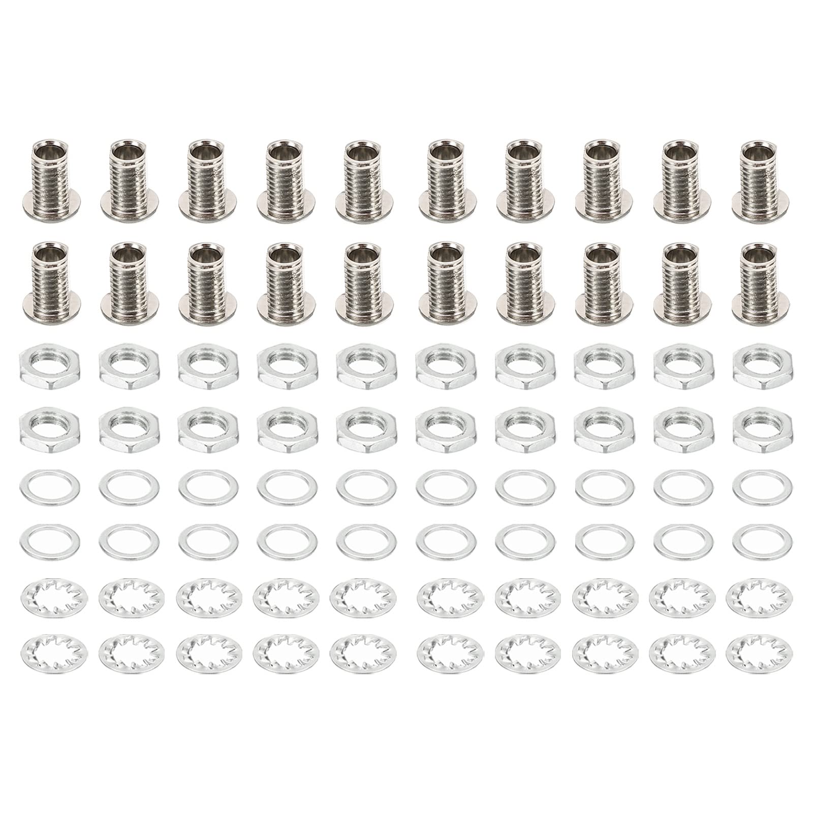 PATIKIL M8x12mm Round Head Hollow Screw Bolts, 4 in 1 / 80Pieces Through Hole Bolt Chandelier Fasteners with Hex Nut and Gasket